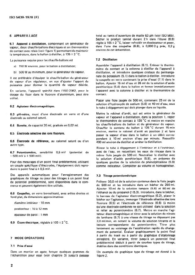 ISO 5439:1978 ISO 5439:1978 - Spaths fluor pour la fabrication de l'acide fluorhydrique -- Dosage du fluor utilisable -- Méthode potentiométrique apres distillation - Page 4 preview