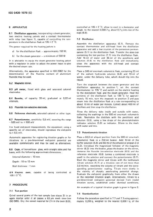 ISO 5439:1978 ISO 5439:1978 - Acid-grade fluorspar -- Determination of available fluorine content -- Potentiometric method after distillation - Page 4 preview