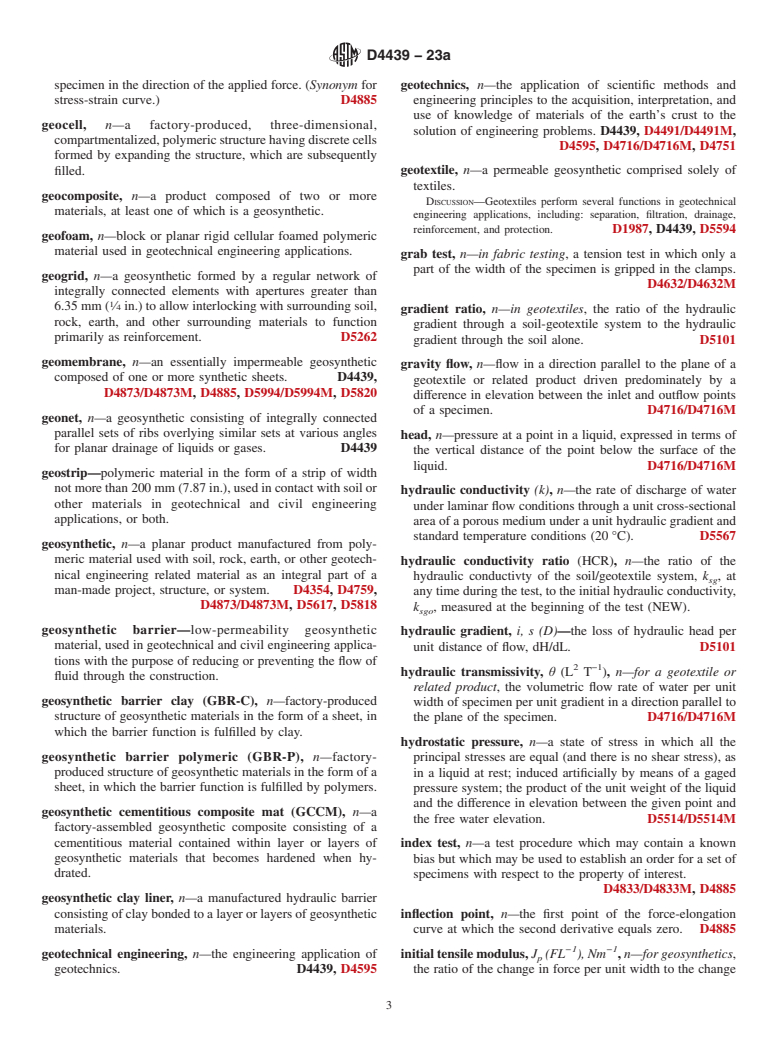 ASTM D4439-23a - Standard Terminology for Geosynthetics