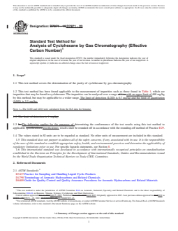 ASTM D7871-23 REDLINE ASTM D7871-23 - Standard Test Method for Analysis of Cyclohexane by Gas Chromatography (Effective Carbon Number) - Page 1 preview