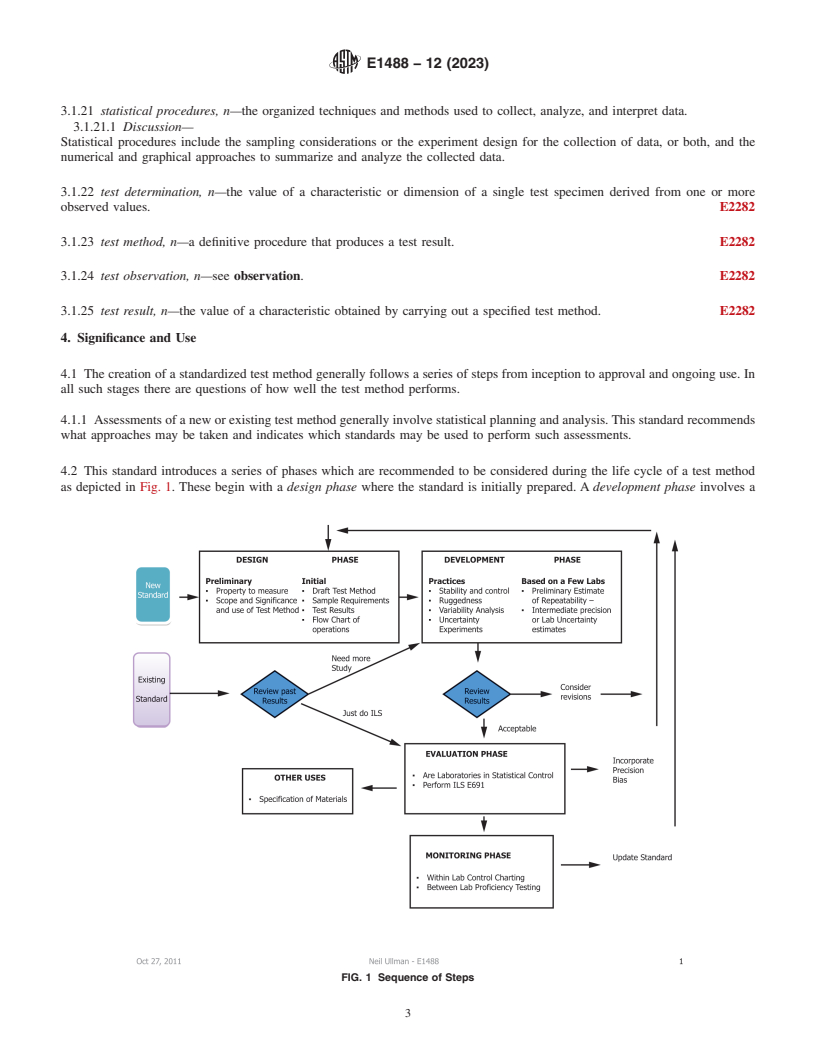 REDLINE ASTM E1488-12(2023) - Standard Guide for  Statistical Procedures to Use in Developing and Applying Test  Methods