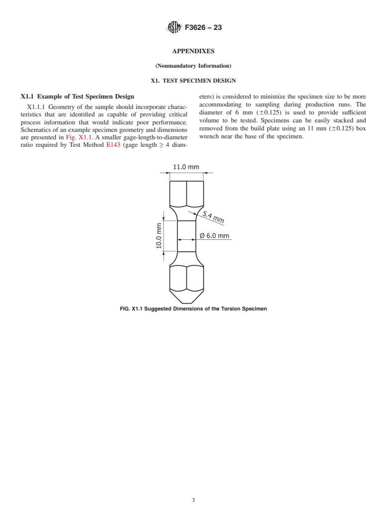 ASTM F3626-23 - Standard Guide for Additive Manufacturing — Test Artifacts — Accelerated  Build Quality Assurance for Laser Beam Powder Bed Fusion (PBF-LB)