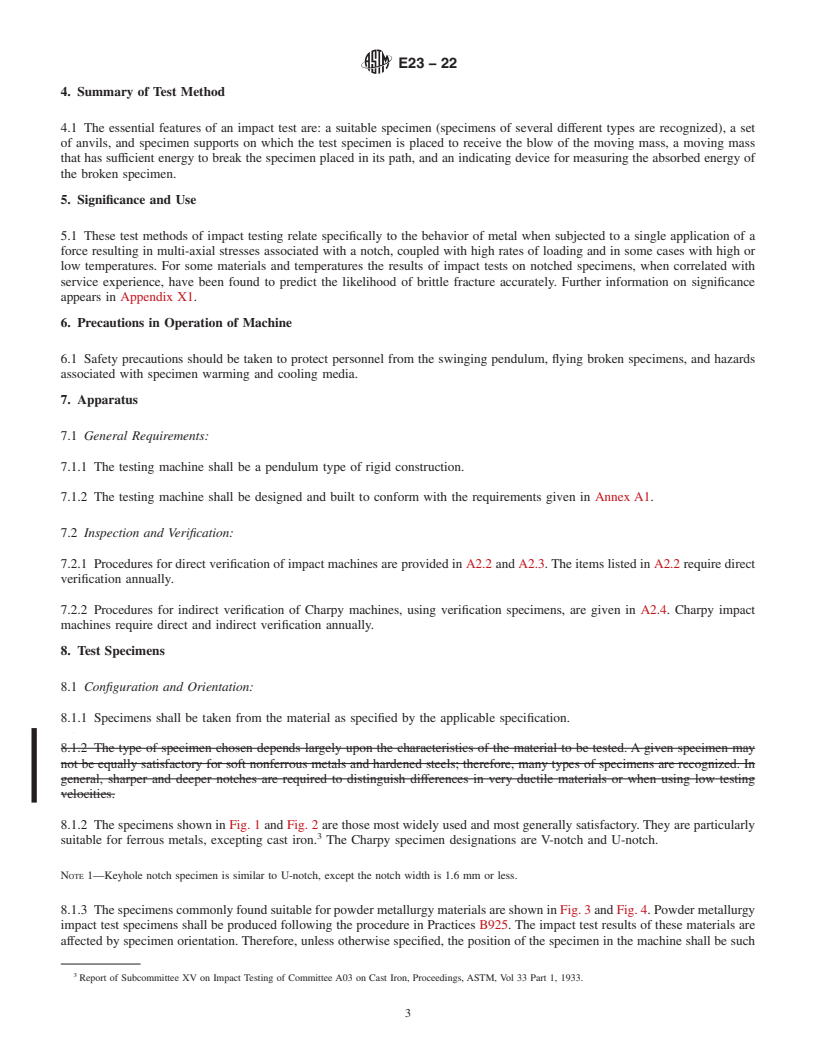 REDLINE ASTM E23-22 - Standard Test Methods for Notched Bar Impact Testing of Metallic Materials