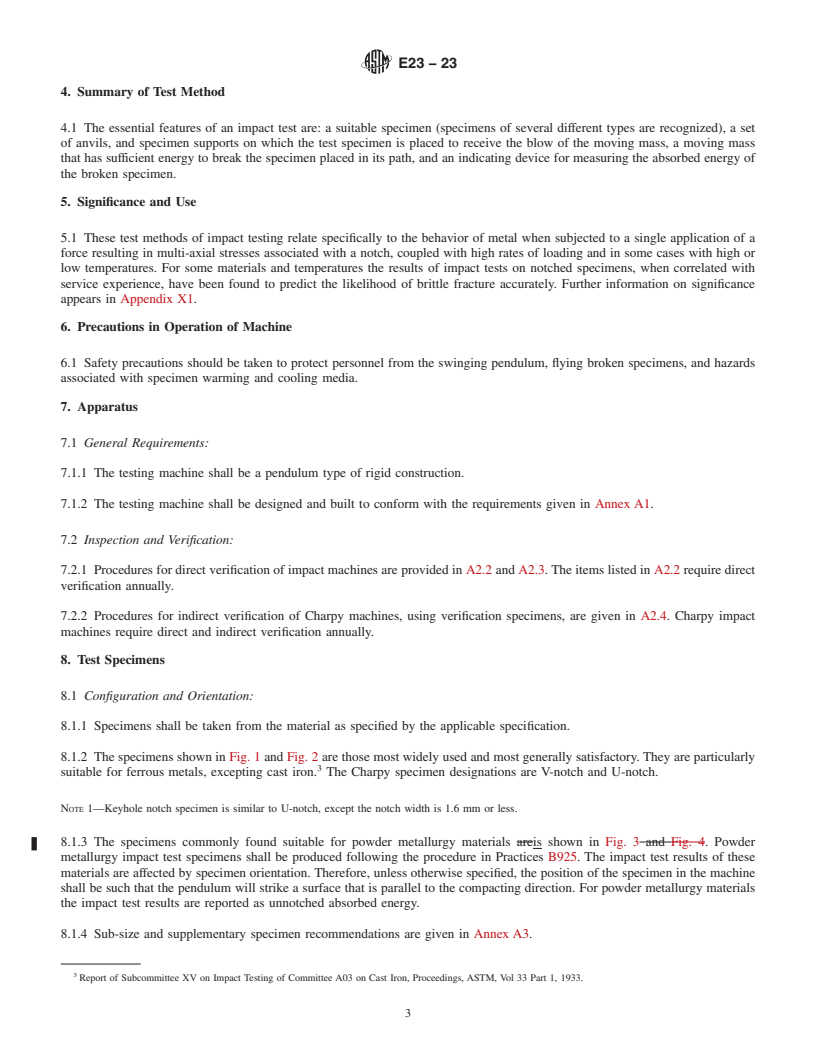 REDLINE ASTM E23-23 - Standard Test Methods for Notched Bar Impact Testing of Metallic Materials