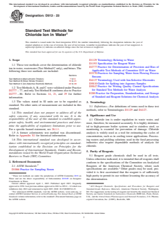 ASTM D512-23 ASTM D512-23 - Standard Test Methods for Chloride Ion In Water - Page 1 preview