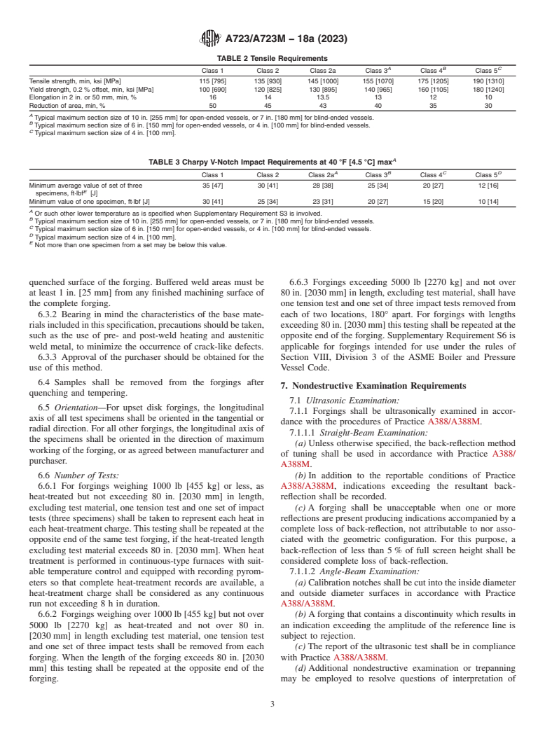 ASTM A723/A723M-18a(2023) - Standard Specification for Alloy Steel Forgings for High-Strength Pressure Component Application