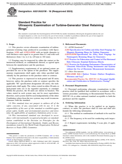 ASTM A531/A531M-18(2023) ASTM A531/A531M-18(2023) - Standard Practice for Ultrasonic Examination of Turbine-Generator Steel Retaining Rings - Page 1 preview