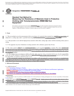 ASTM F2992-23 REDLINE ASTM F2992-23 - Standard Test Method for Measuring Cut Resistance of Materials Used in Protective Clothing with Tomodynamometer Test Equipment - Page 1 preview