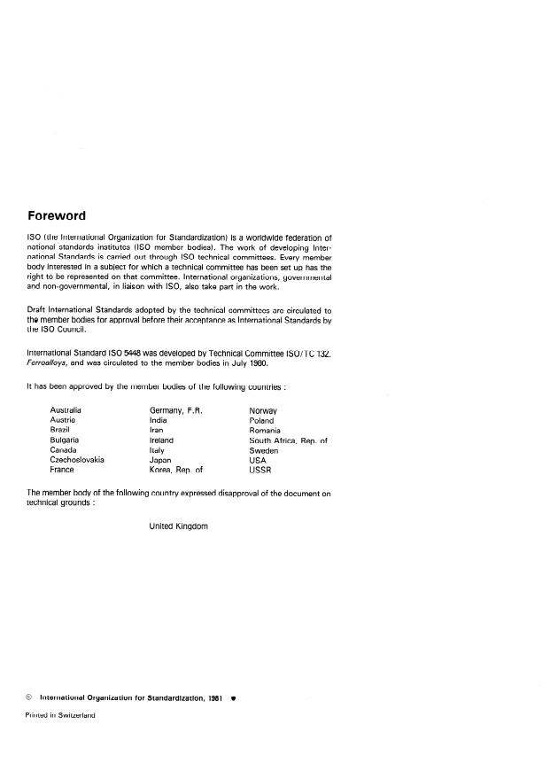SIST ISO 5448:2000 ISO 5448:1981 - Ferrochromium -- Specification and conditions of delivery - Page 2 preview