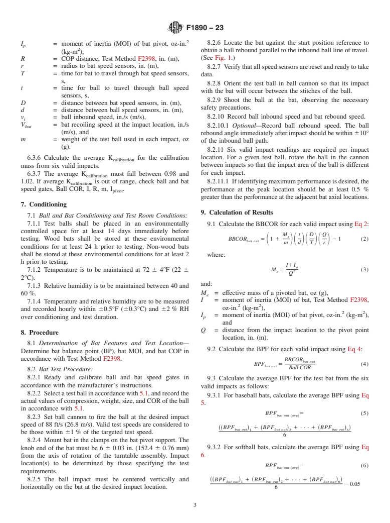 ASTM F1890-23 - Standard Test Method for Measuring Softball and Baseball Bat Performance Factor