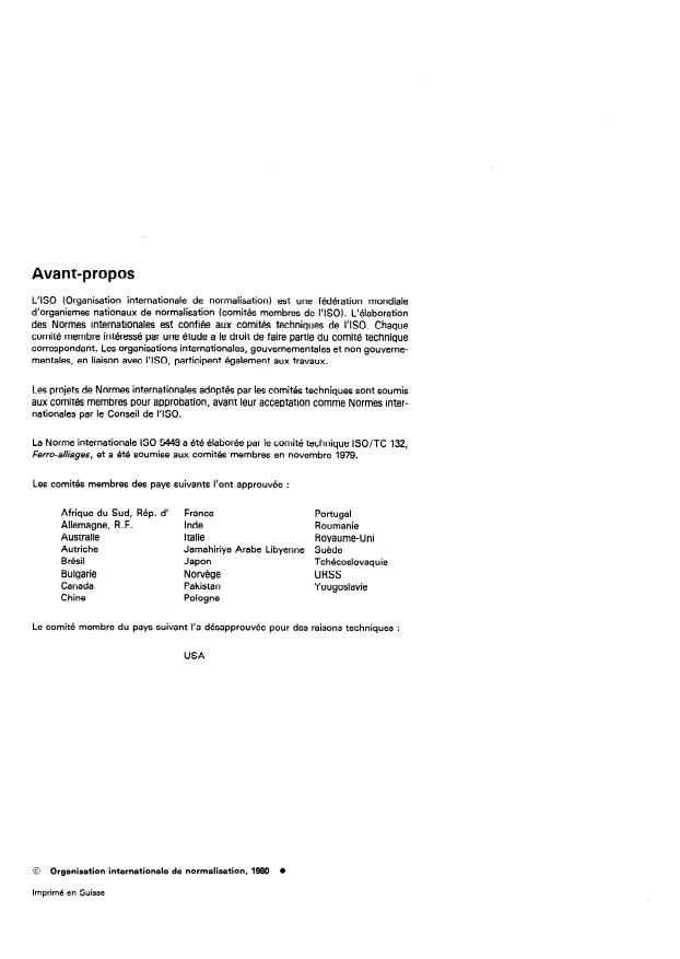 SIST ISO 5449:2000 ISO 5449:1980 - Ferro-silico-chrome -- Spécifications et conditions de livraison - Page 2 preview