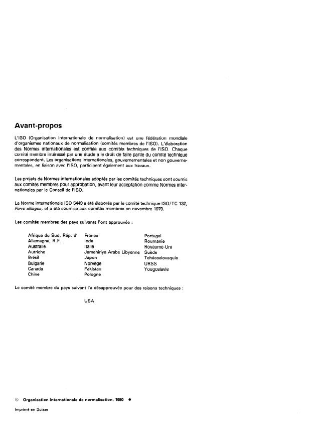 SIST ISO 5449:2000 ISO 5449:1980 - Ferro-silico-chrome -- Spécifications et conditions de livraison - Page 2 preview