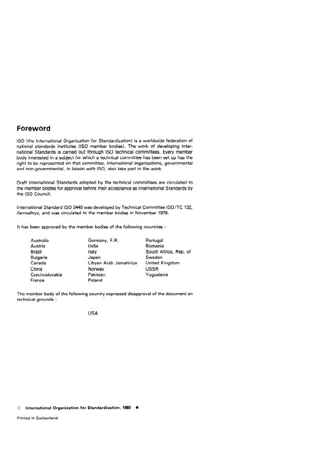 SIST ISO 5449:2000 ISO 5449:1980 - Ferrosilicochromium -- Specification and conditions of delivery - Page 2 preview