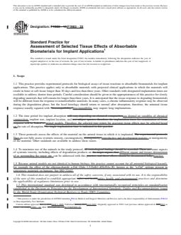 ASTM F1983-23 REDLINE ASTM F1983-23 - Standard Practice for Assessment of Selected Tissue Effects of Absorbable Biomaterials for Implant Applications - Page 1 preview