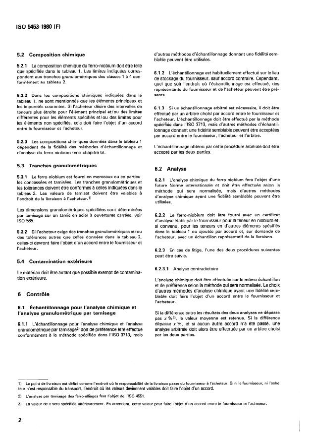 SIST ISO 5453:2000 ISO 5453:1980 - Ferro-niobium -- Spécifications et conditions de livraison - Page 4 preview