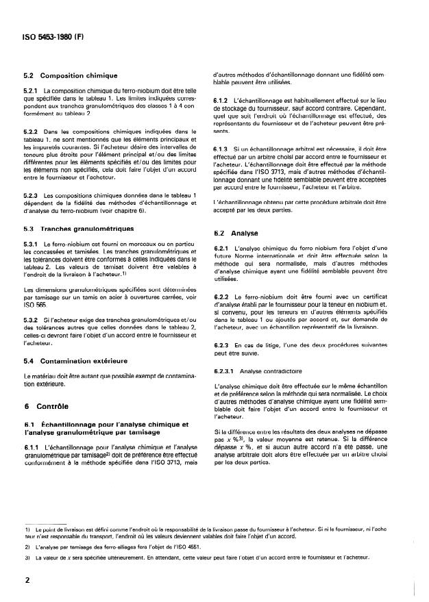 SIST ISO 5453:2000 ISO 5453:1980 - Ferro-niobium -- Spécifications et conditions de livraison - Page 4 preview