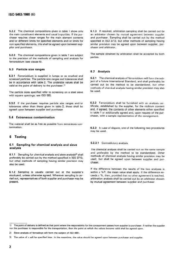 SIST ISO 5453:2000 ISO 5453:1980 - Ferroniobium -- Specification and conditions of delivery - Page 4 preview