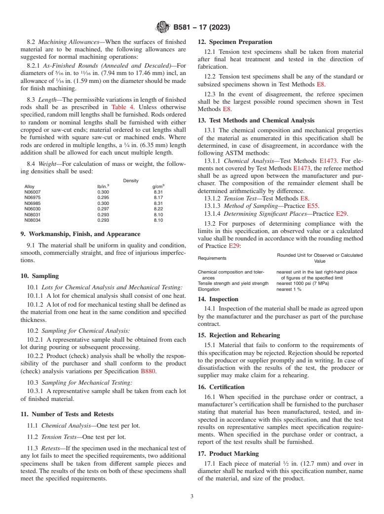 ASTM B581-17(2023) - Standard Specification for Nickel-Chromium-Iron-Molybdenum-Copper Alloy Rod