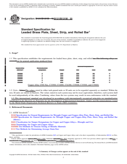 ASTM B121/B121M-23 REDLINE ASTM B121/B121M-23 - Standard Specification for Leaded Brass Plate, Sheet, Strip, and Rolled Bar - Page 1 preview