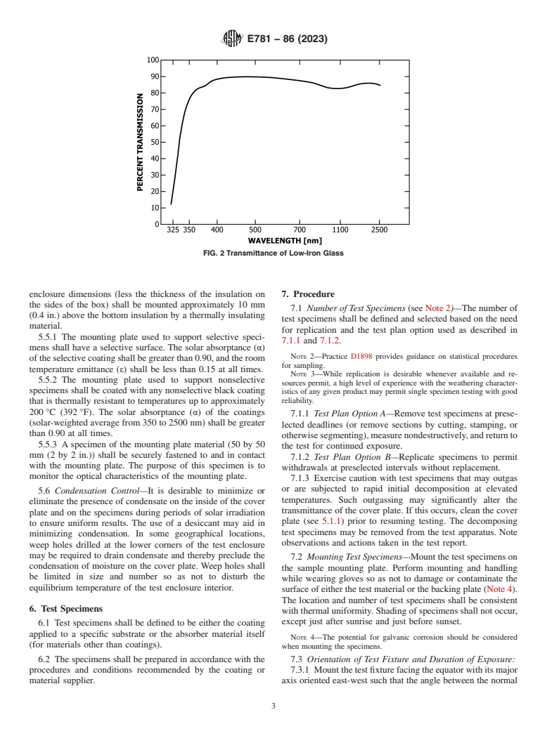 ASTM E781-86(2023) - Standard Practice for  Evaluating Absorptive Solar Receiver Materials When Exposed  to Conditions Simulating Stagnation in Solar Collectors with Cover  Plates