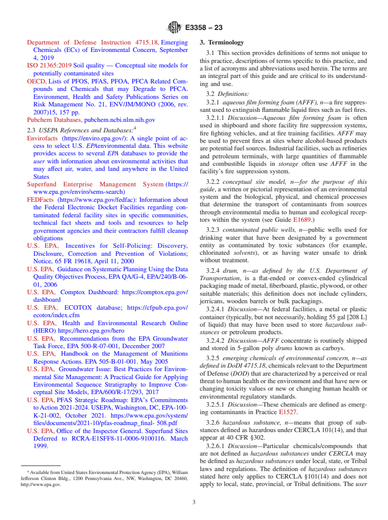 ASTM E3358-23 - Standard Guide for Per- and Polyfluoroalkyl Substances Site Screening and Initial  Characterization