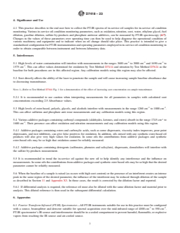 ASTM D7418-23 REDLINE ASTM D7418-23 - Standard Practice for Set-Up and Operation of Fourier Transform Infrared (FT-IR) Spectrometers for In-Service Oil Condition Monitoring - Page 3 preview