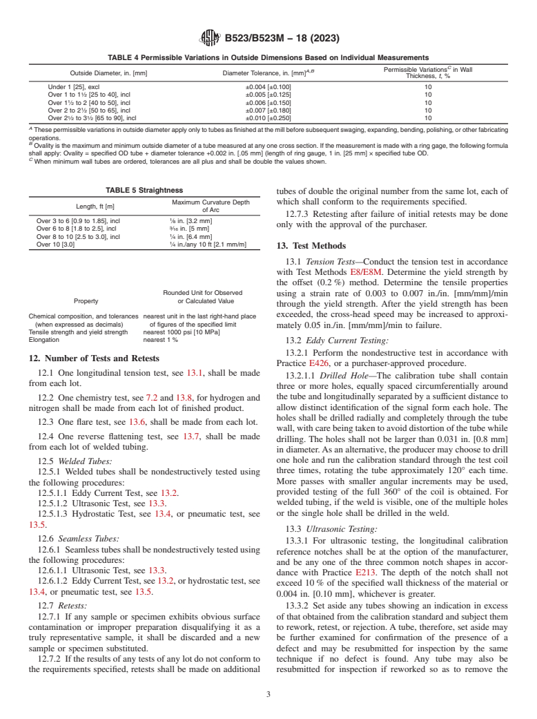 ASTM B523/B523M-18(2023) - Standard Specification for  Seamless and Welded Zirconium and Zirconium Alloy Tubes