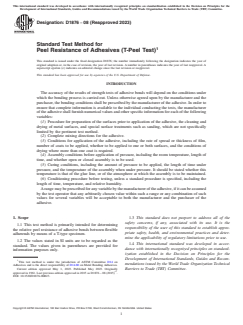 ASTM D1876-08(2023) - Standard Test Method for Peel Resistance of Adhesives (T-Peel Test)