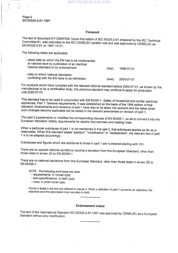 EN 60335-2-81:1997 EN 60335-2-81:1998 - Page 4 preview