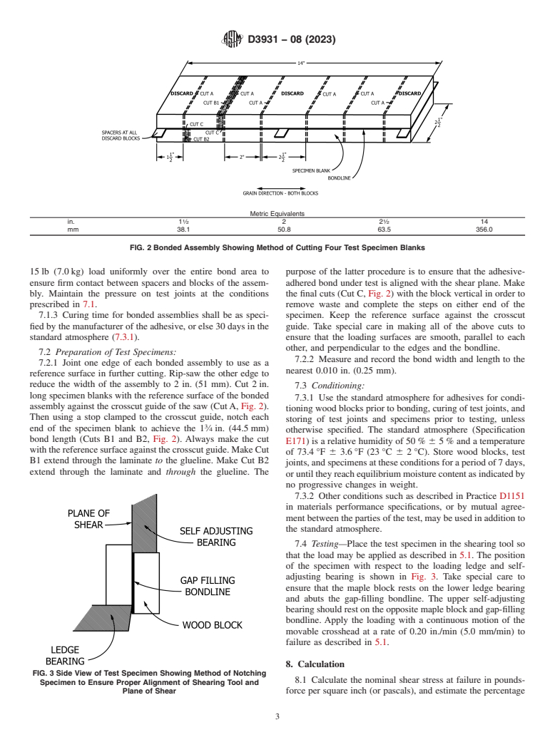 ASTM D3931-08(2023) - Standard Test Method for Determining Strength of Gap-Filling Adhesive Bonds in Shear  by Compression    Loading