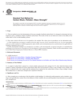 REDLINE ASTM D1937-23 - Standard Test Method for  Carbon Black, Pelleted—Mass Strength