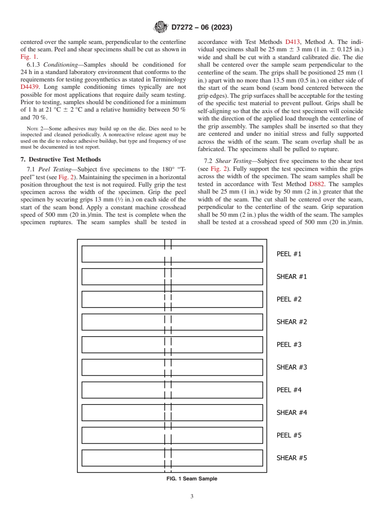 ASTM D7272-06(2023) - Standard Test Method for  Determining the Integrity of Seams Used in Joining Geomembranes   by Premanufactured Taped Methods