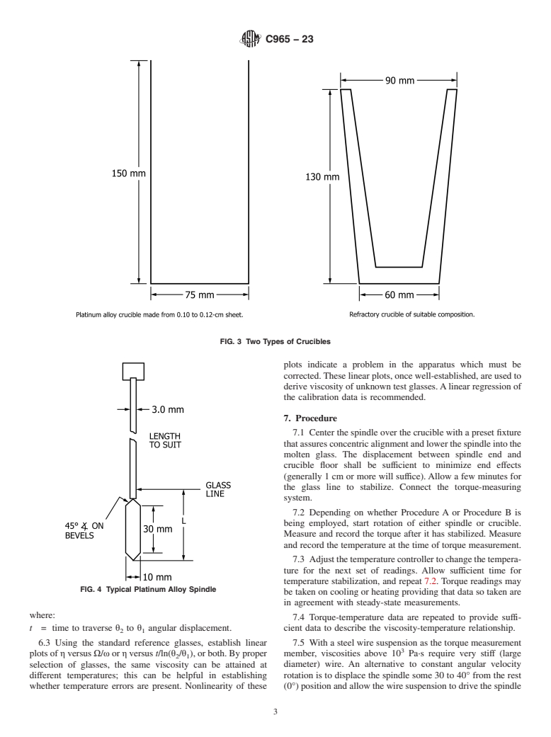 ASTM C965-23 - Standard Practice for  Measuring Viscosity of Glass Above the Softening Point
