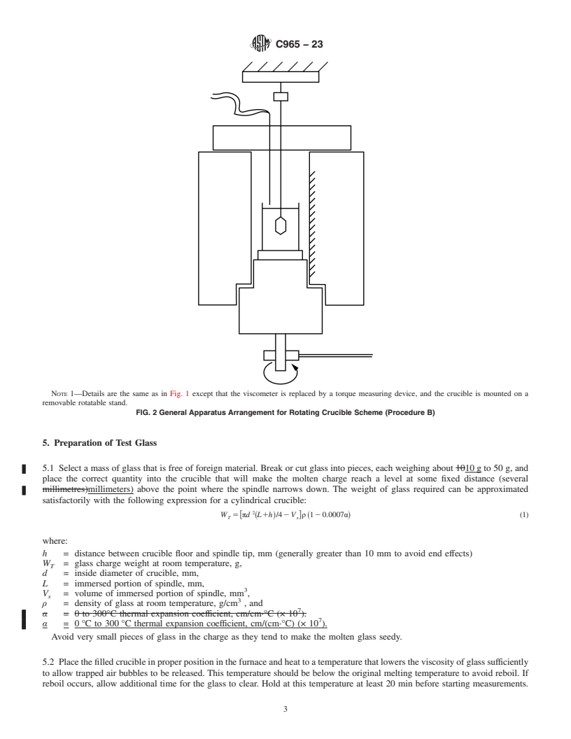 REDLINE ASTM C965-23 - Standard Practice for  Measuring Viscosity of Glass Above the Softening Point