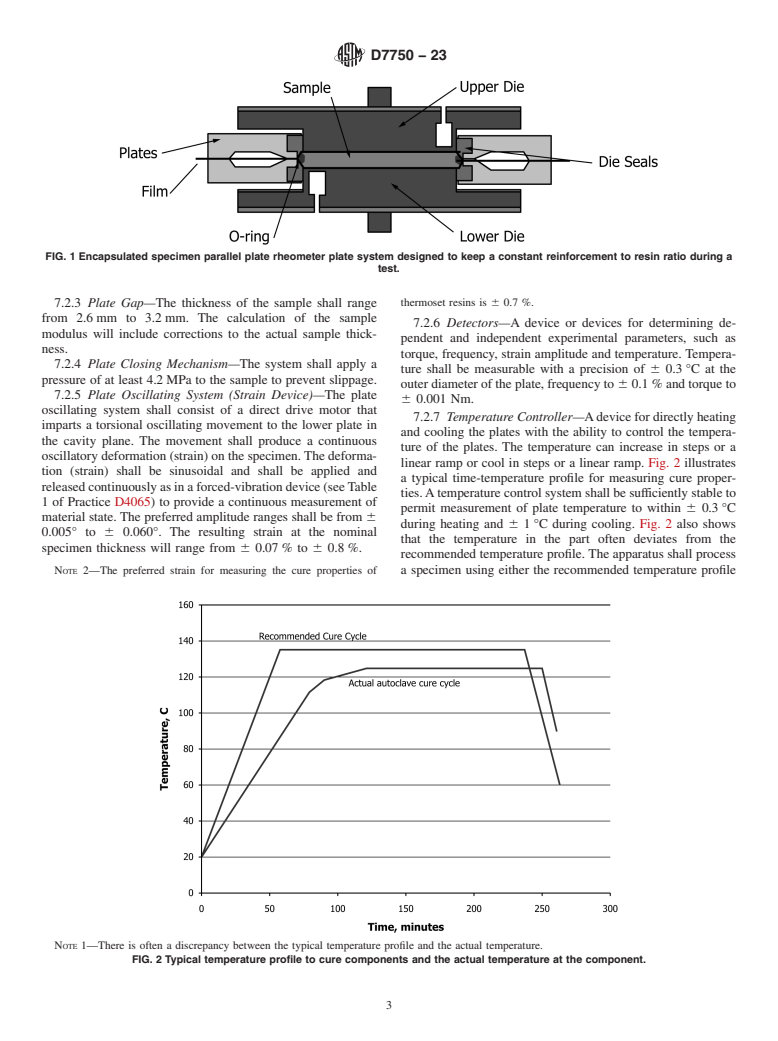 ASTM D7750-23 - Standard Test Method for  Cure Behavior of Thermosetting Resins by Dynamic Mechanical  Procedures using an Encapsulated Specimen Rheometer