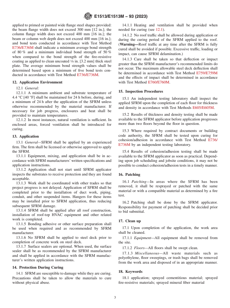 ASTM E1513/E1513M-93(2023) - Standard Practice for Application of Sprayed Fire-Resistive Materials (SFRMs)