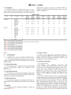 ASTM D3275-18(2023) ASTM D3275-18(2023) - Standard Classification System for E-CTFE-Fluoroplastic Molding, Extrusion, and Coating Materials - Page 2 preview