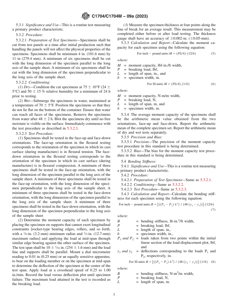 ASTM C1704/C1704M-09a(2023) - Standard Test Method for  Sampling and Testing Structural Cementitious Panels