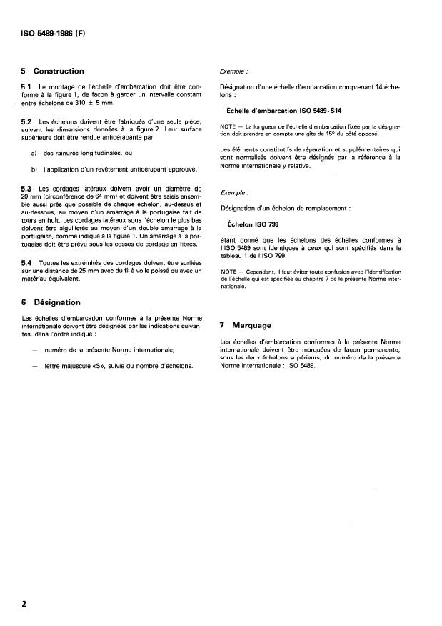 ISO 5489:1986 ISO 5489:1986 - Construction navale -- Échelles d'embarcation - Page 4 preview