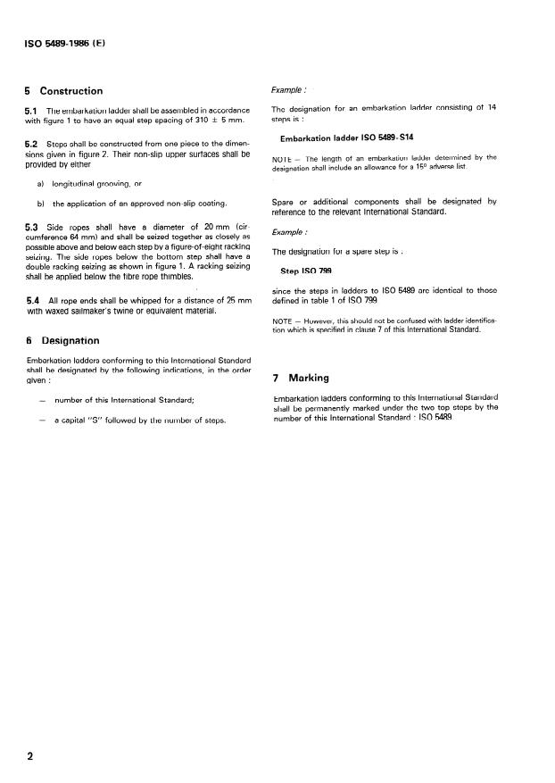 ISO 5489:1986 ISO 5489:1986 - Shipbuilding -- Embarkation ladders - Page 4 preview