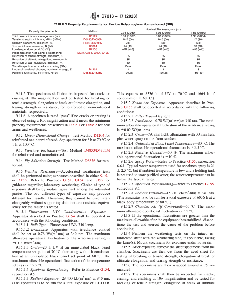 ASTM D7613-17(2023) - Standard Specification for  Flexible Polypropylene Reinforced (fPP-R) and Nonreinforced   (fPP) Geomembranes