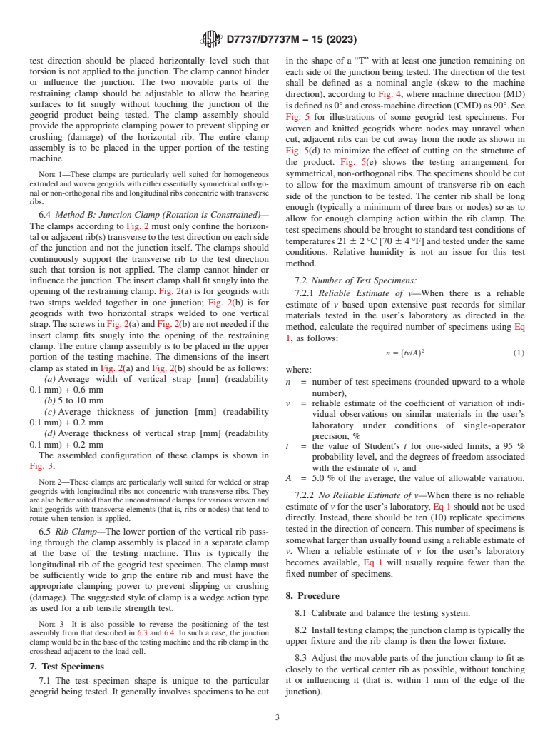 ASTM D7737/D7737M-15(2023) - Standard Test Method for Individual Geogrid Junction Strength