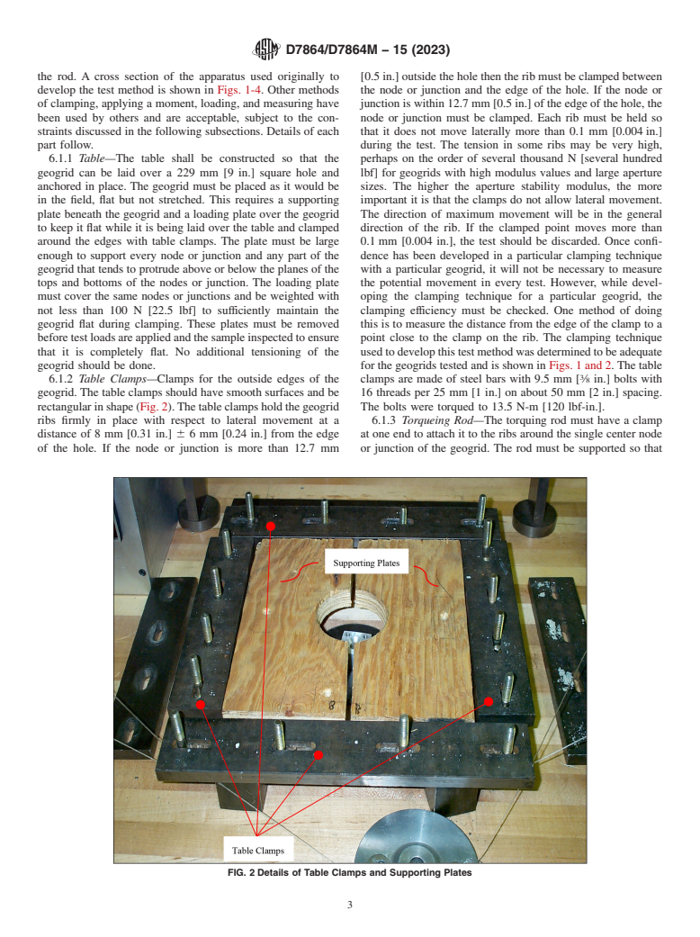 ASTM D7864/D7864M-15(2023) - Standard Test Method for Determining the Aperture Stability Modulus of Geogrids