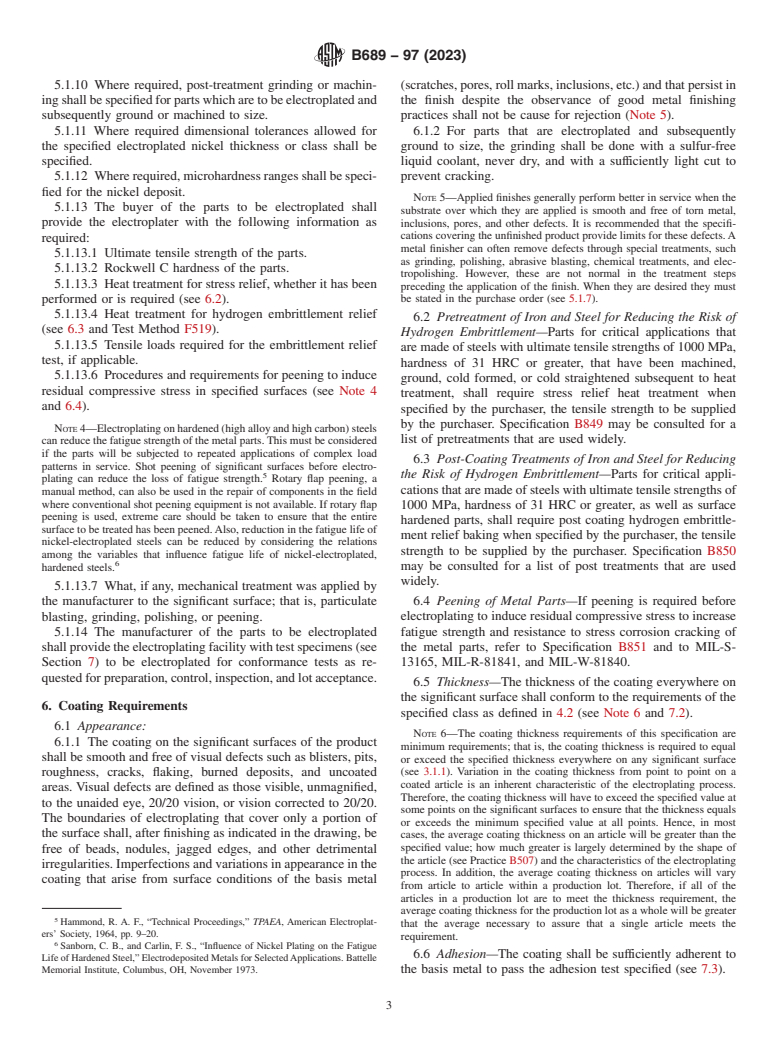 ASTM B689-97(2023) - Standard Specification for  Electroplated Engineering Nickel Coatings