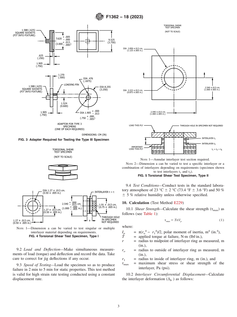 ASTM F1362-18(2023) - Standard Test Method for  Shear Strength and Shear Modulus of Aerospace Glazing Interlayer  Materials