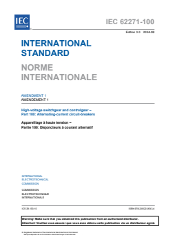 IEC 62271-100:2021/AMD1:2024 - Amendment 1 - High-voltage switchgear and controlgear - Part 100: Alternating-current circuit-breakers
Released:19. 08. 2024
Isbn:9782832295434 - Page 3 preview