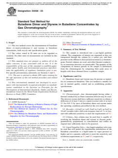 ASTM D2426-23 ASTM D2426-23 - Standard Test Method for Butadiene Dimer and Styrene in Butadiene Concentrates by Gas Chromatography - Page 1 preview