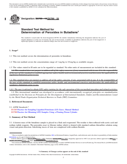 ASTM D5799-23 REDLINE ASTM D5799-23 - Standard Test Method for Determination of Peroxides in Butadiene - Page 1 preview