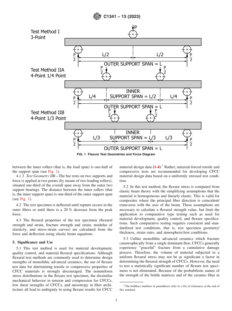 ASTM C1341-13(2023) - Standard Test Method for  Flexural Properties of Continuous Fiber-Reinforced Advanced   Ceramic Composites