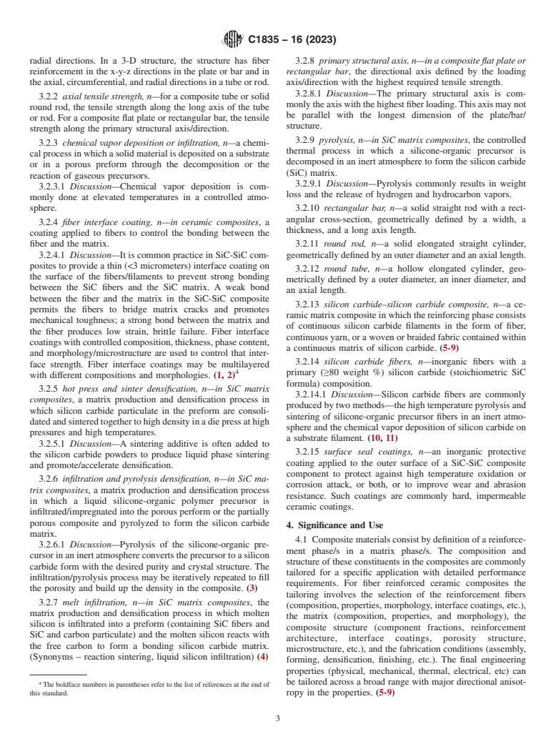 ASTM C1835-16(2023) - Standard Classification for Fiber Reinforced Silicon Carbide-Silicon Carbide (SiC-SiC)  Composite Structures